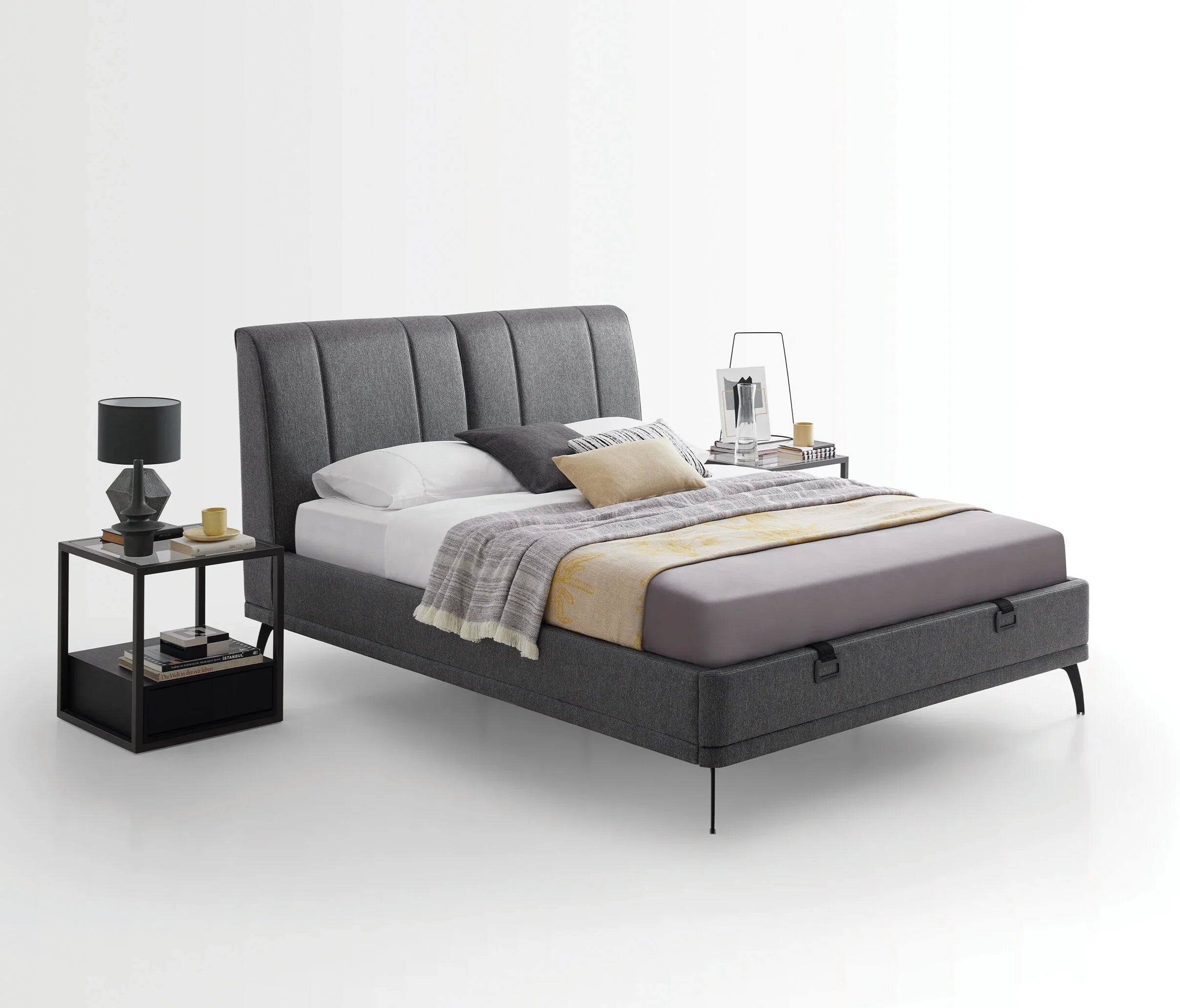 Yatas Bedding | Black Ice Baza | 2 in 1 Set | Boxspring met Opbergruimte