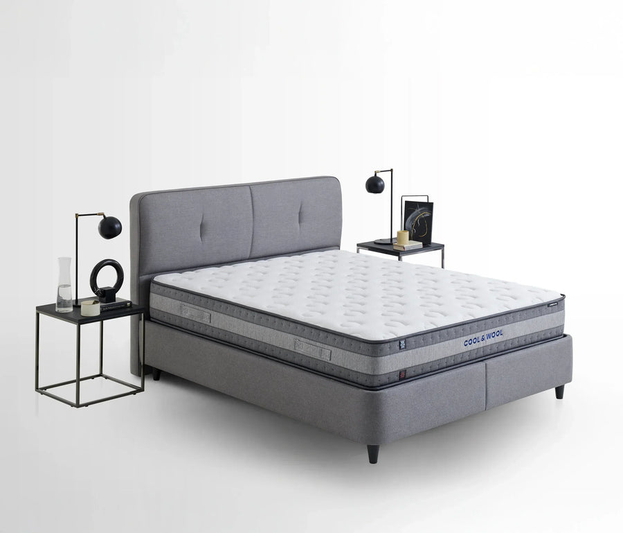 Lento Boxspring 3 in 1 Set met Cool Action hoofdbord en Ionic Energy Pro matras 120x200