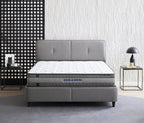 Lento Boxspring met Opbergruimte | Cool Action Hoofdbord incl. Ionic Energy Pro Matras | 3 in 1 Set - 180x200 - Creme (14207)