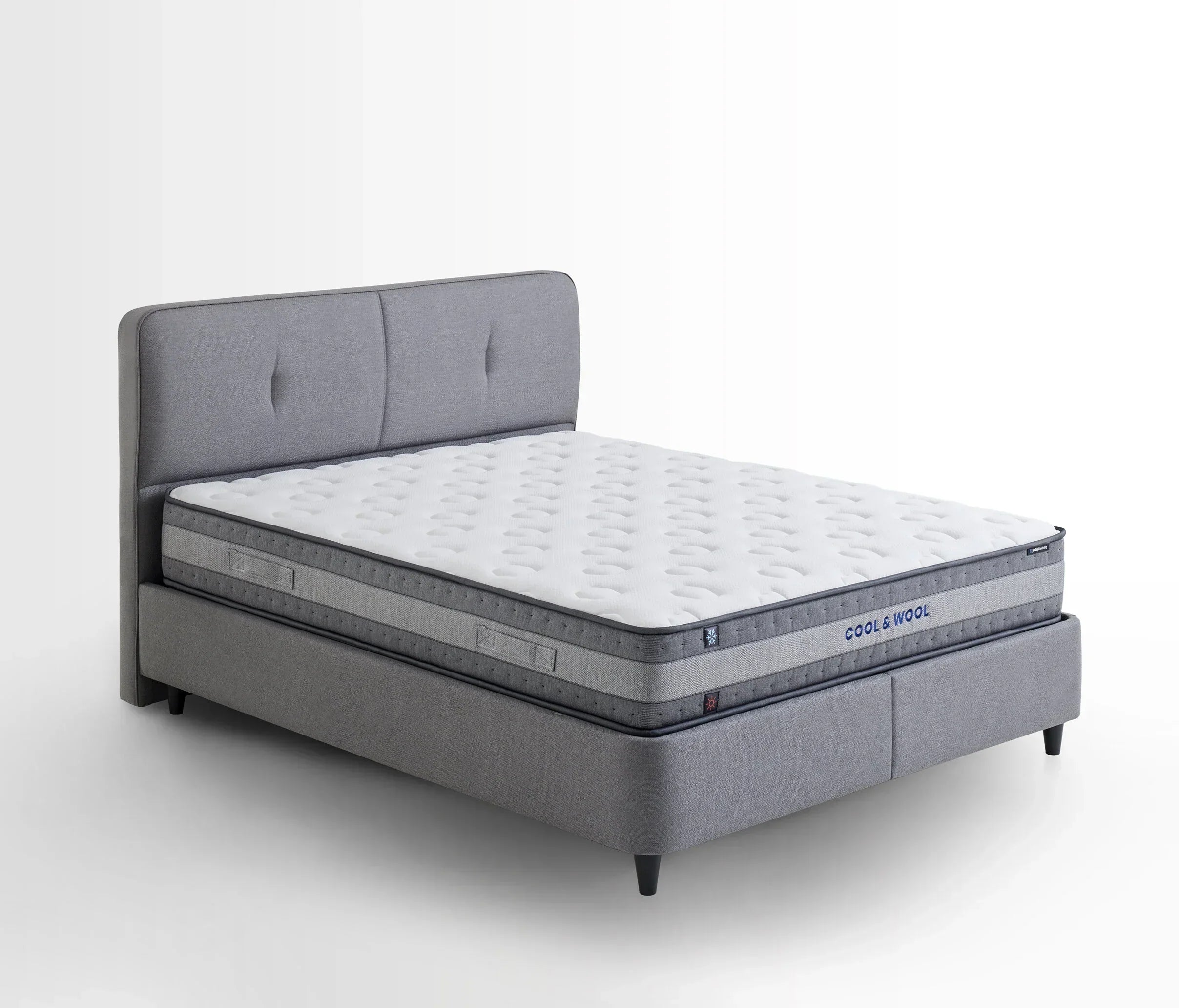 Lento Boxspring 3 in 1 Set met Cool Action hoofdbord en Ionic Energy Pro matras 120x200