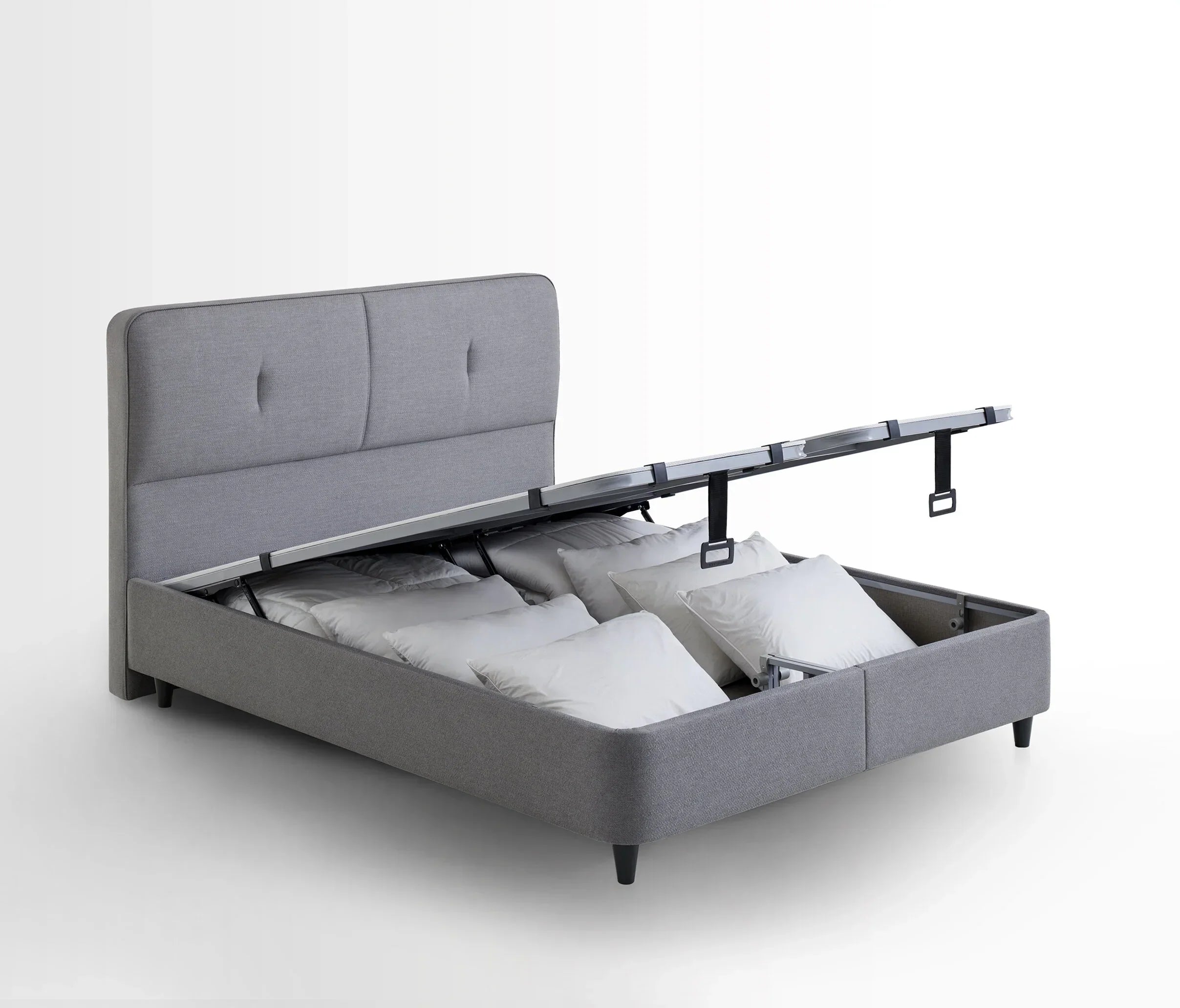Lento Boxspring met Opbergruimte | Cool Action Hoofdbord incl. Ionic Energy Pro Matras | 3 in 1 Set - 180x200 - Creme (14207)