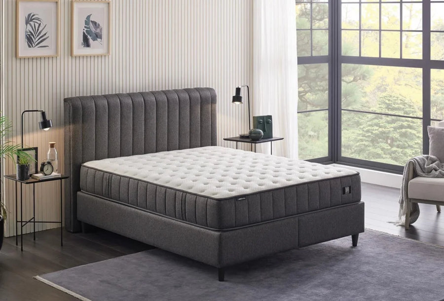 Yatas Bedding | Ionic Energy Pro Baza Incl. Matras 160x200 Antraciet | Boxspring | Met Opbergruimte