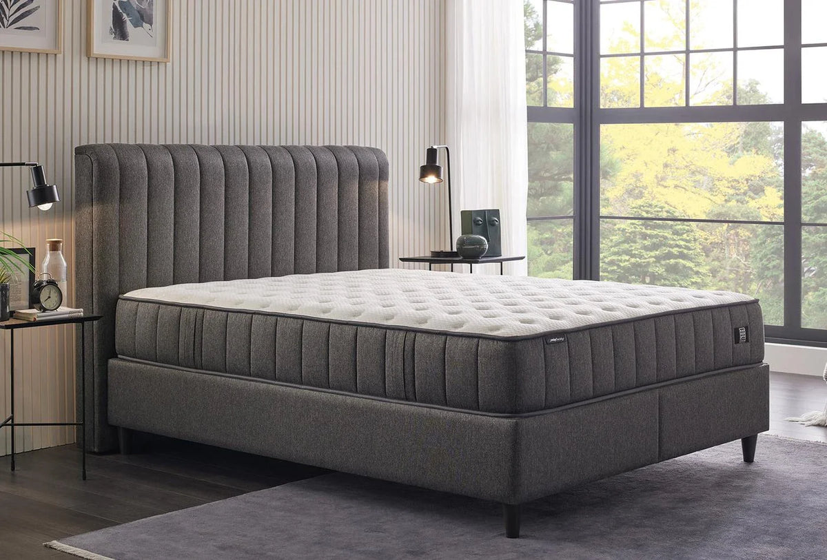 Yatas Bedding | Ionic Energy Pro Baza Incl. Matras 160x200 Antraciet | Boxspring | Met Opbergruimte