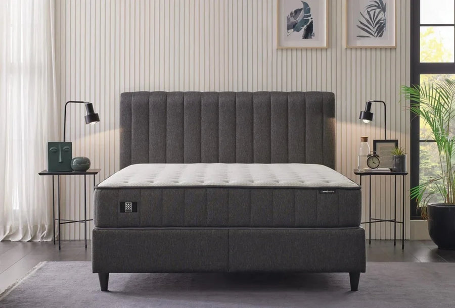 Yatas Bedding | Ionic Energy Pro Baza Incl. Matras 160x200 Antraciet | Boxspring | Met Opbergruimte