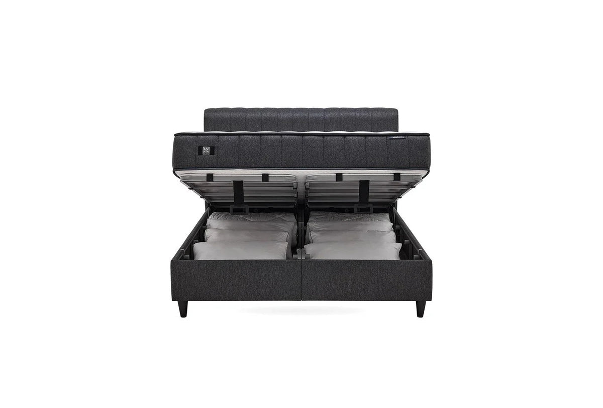 Yatas Bedding | Ionic Energy Pro Baza Incl. Matras 160x200 Antraciet | Boxspring | Met Opbergruimte