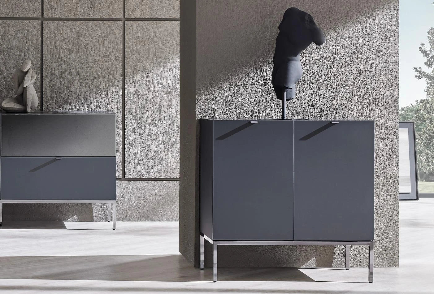 Legato Dressoir Kast met 2-Deuren Zwart