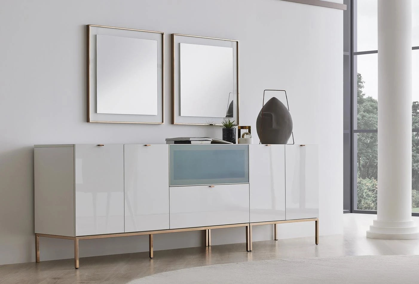 Legato Spiegel Dressoir Kast Wit 70x70