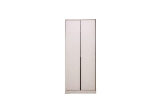 Loreto draaideurkast met twee deuren in creme, smal model voor een kleine slaapkamer