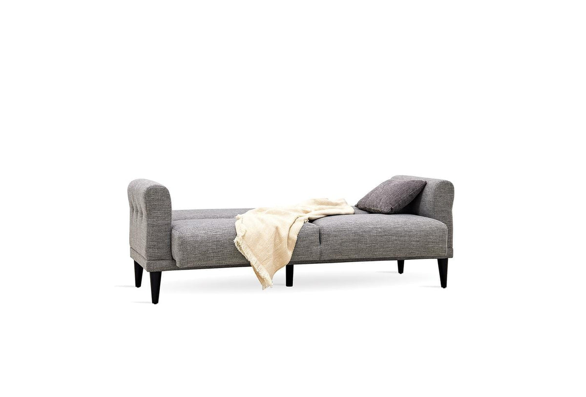 Loreto bank helemaal plat gelegd, zijaanzicht op witte achtergrond