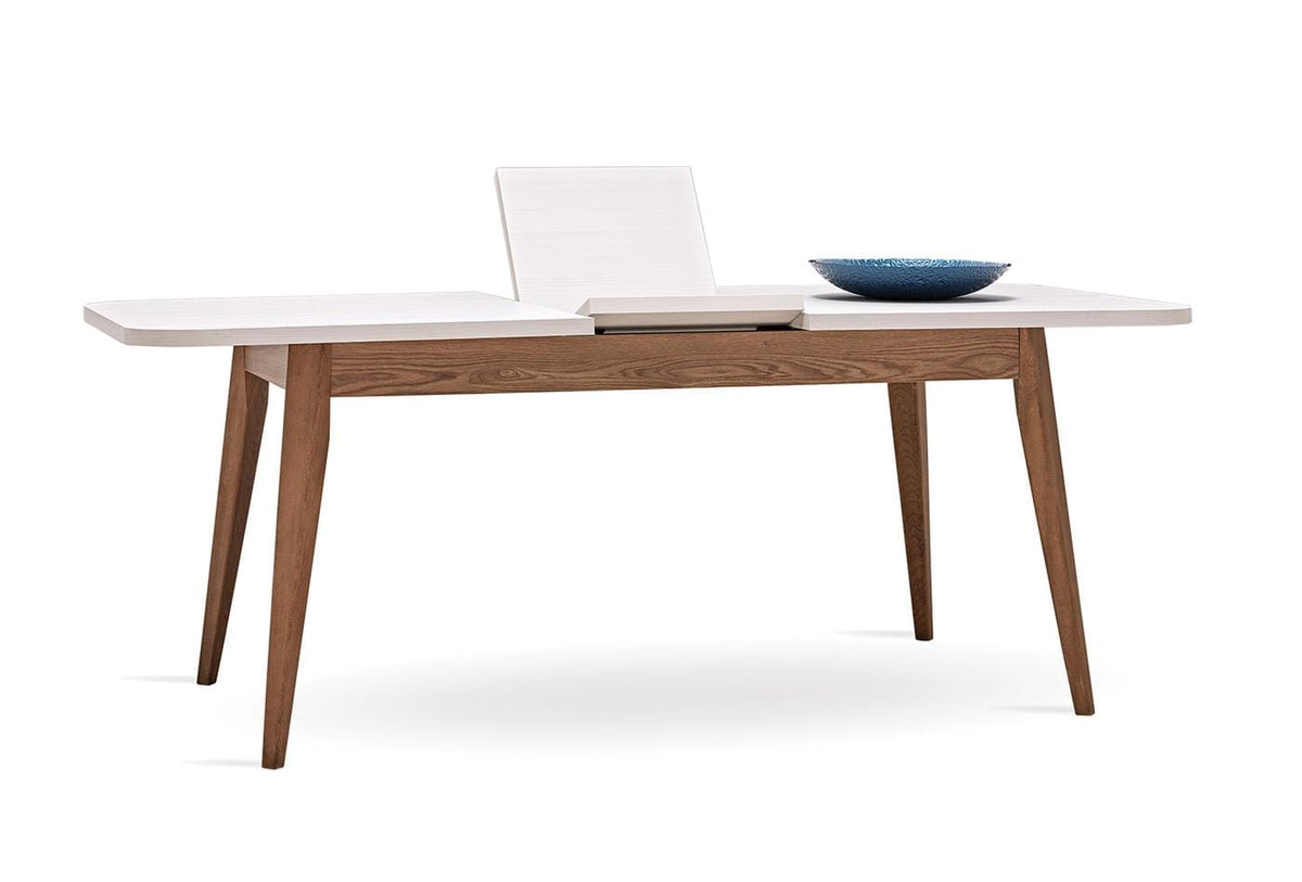 Loreto eettafel uitgeschoven naar 200 cm met het inlegblad omhoog