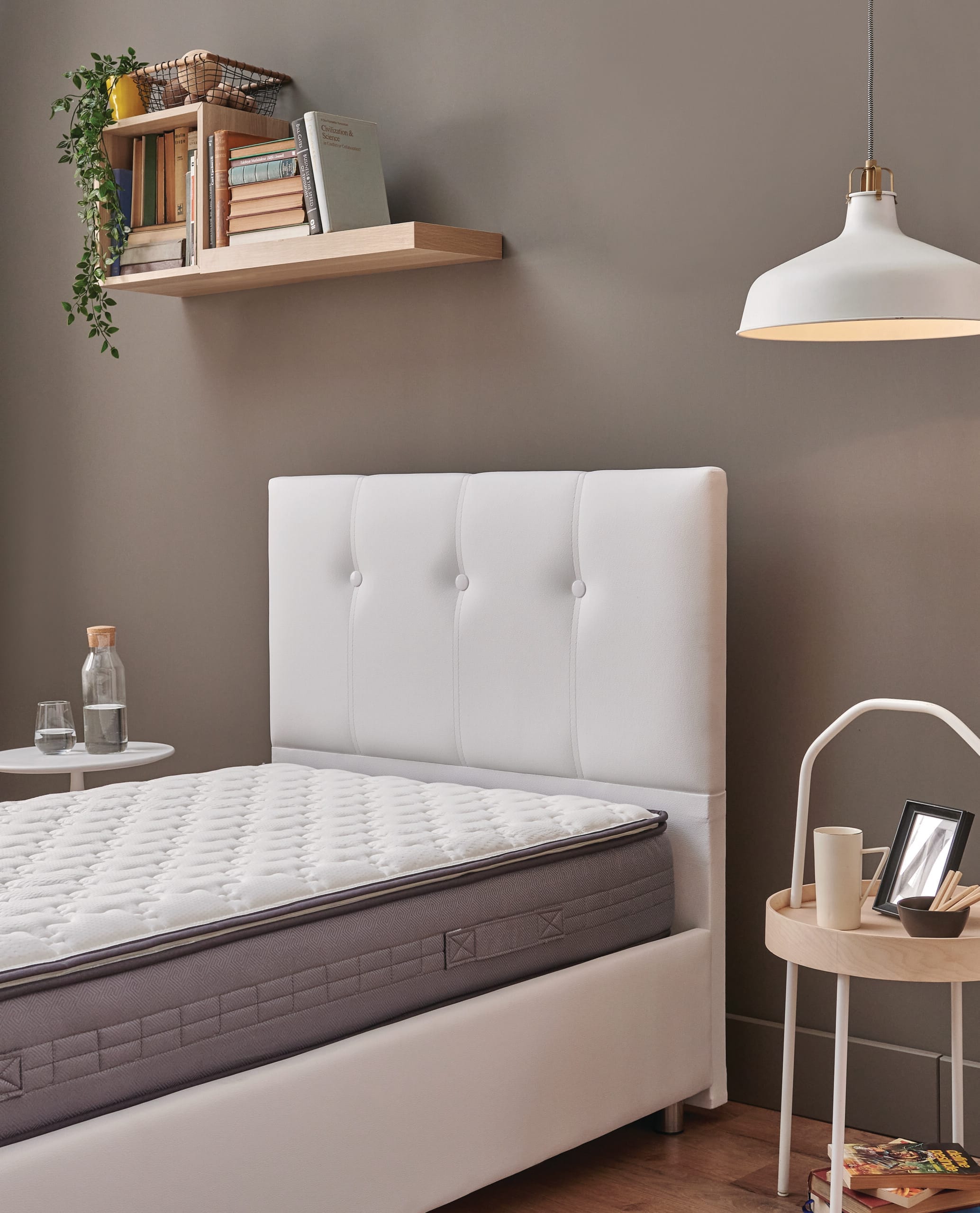 Yatas Bedding | Somni Baza Incl. Hoofdbord en Matras 3 in 1 Set | Boxsprings | Met Opbergruimte