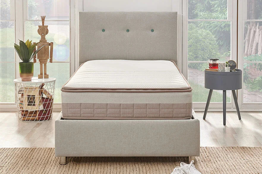 Yatas Bedding | Somni Baza Incl. Nova Hoofdbord 90x200 | Boxsprings | Met Opbergruimte
