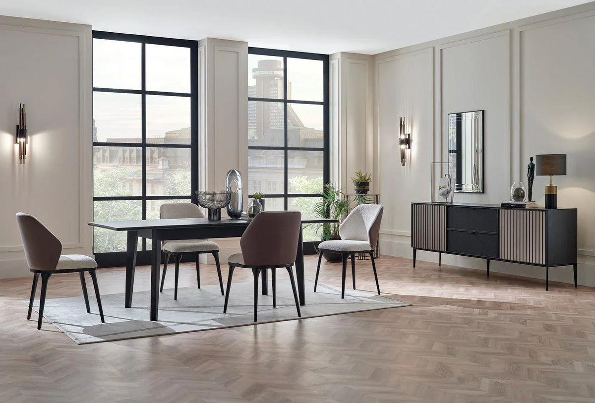 Riga Eettafel Zwart 160-200x90