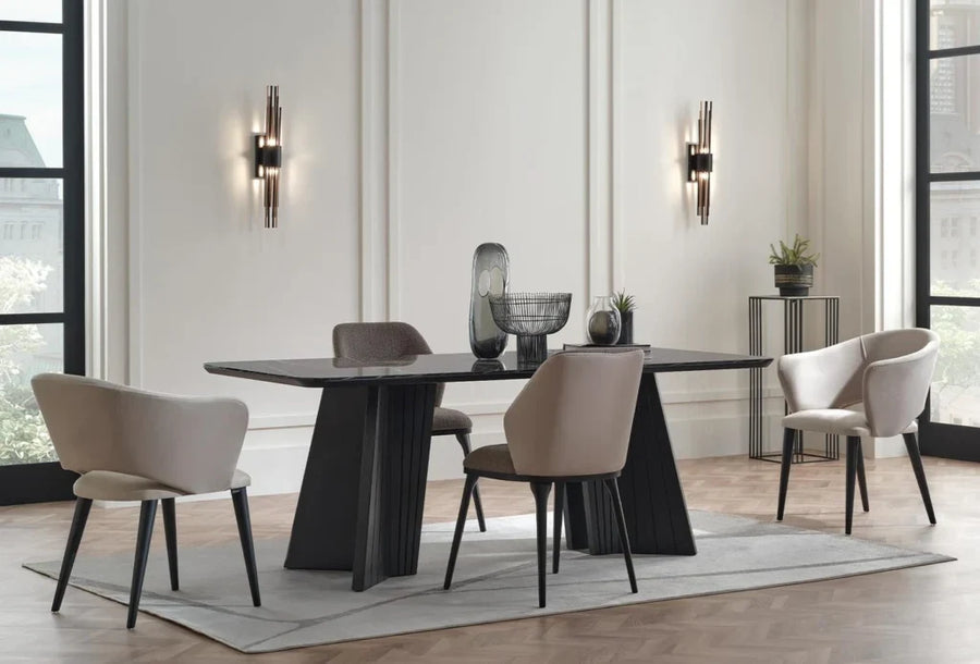 Riga Eettafel Zwart 160-200x90