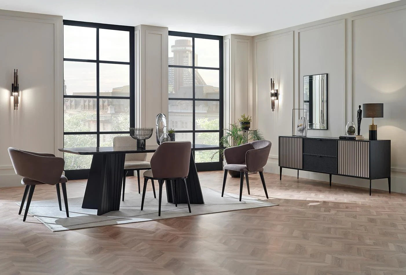 Riga Eettafel Zwart 160-200x90