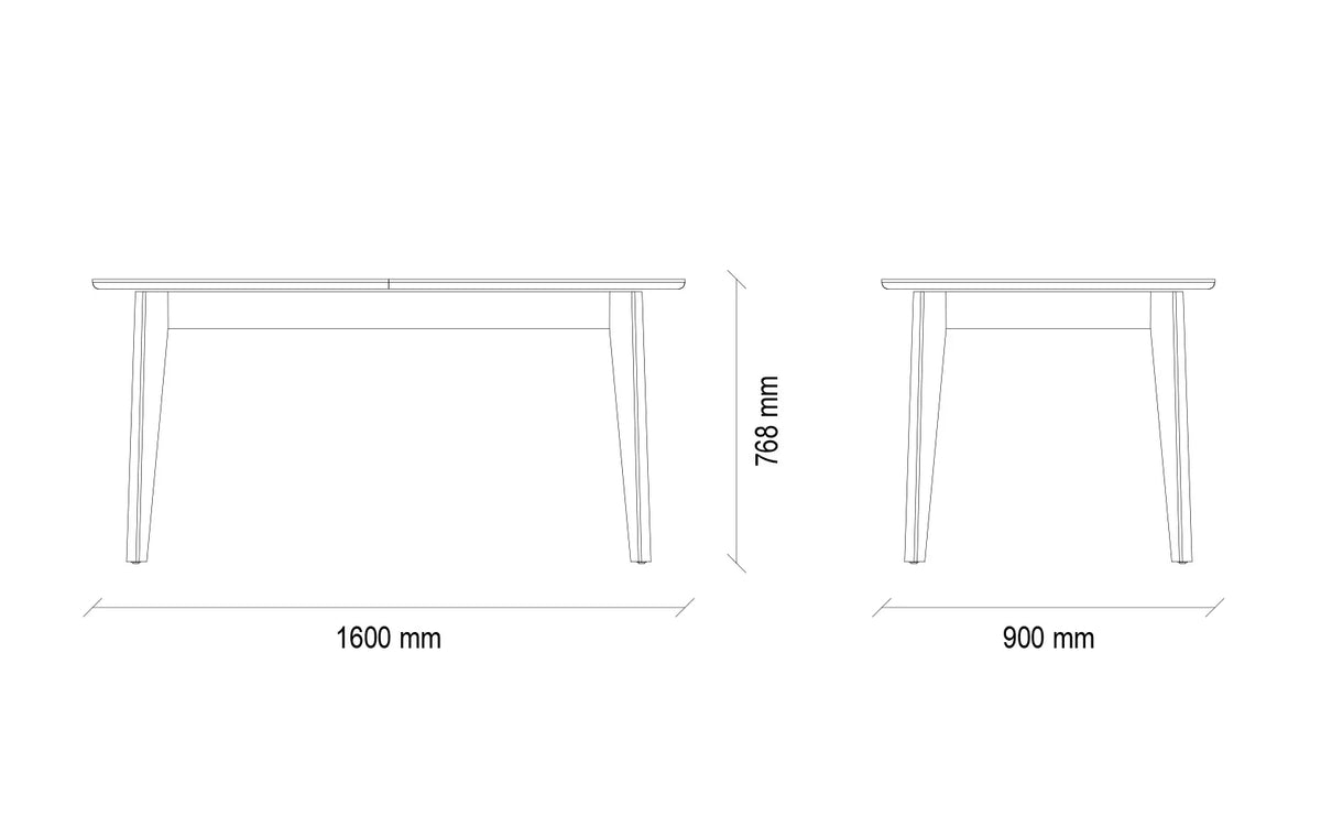 Riga Eettafel Zwart 160-200x90