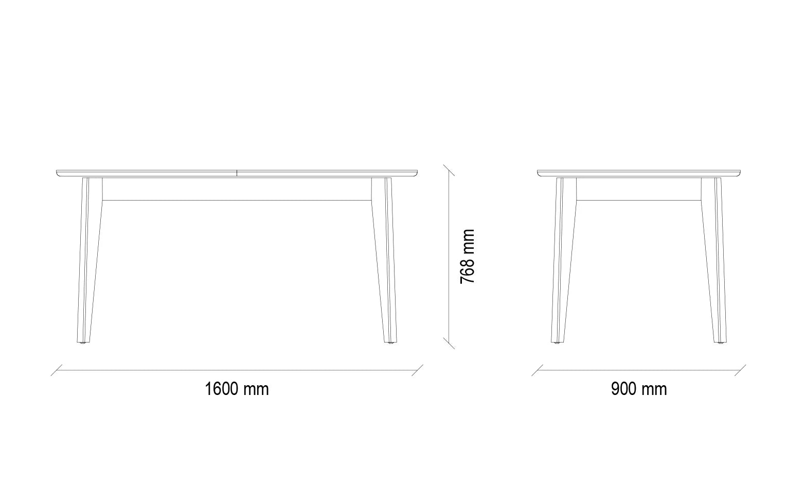 Riga Eettafel Zwart 160-200x90
