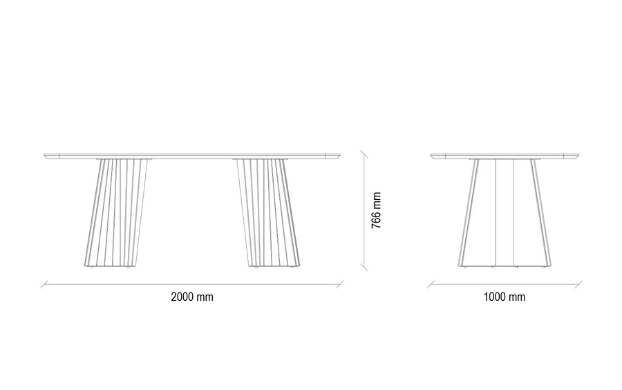 Riga Eettafel Zwart 160-200x90