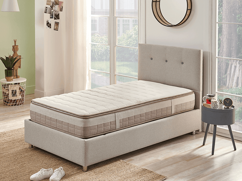 Yatas Bedding | Somni Baza Incl. Hoofdbord en Matras 3 in 1 Set | Boxsprings | Met Opbergruimte