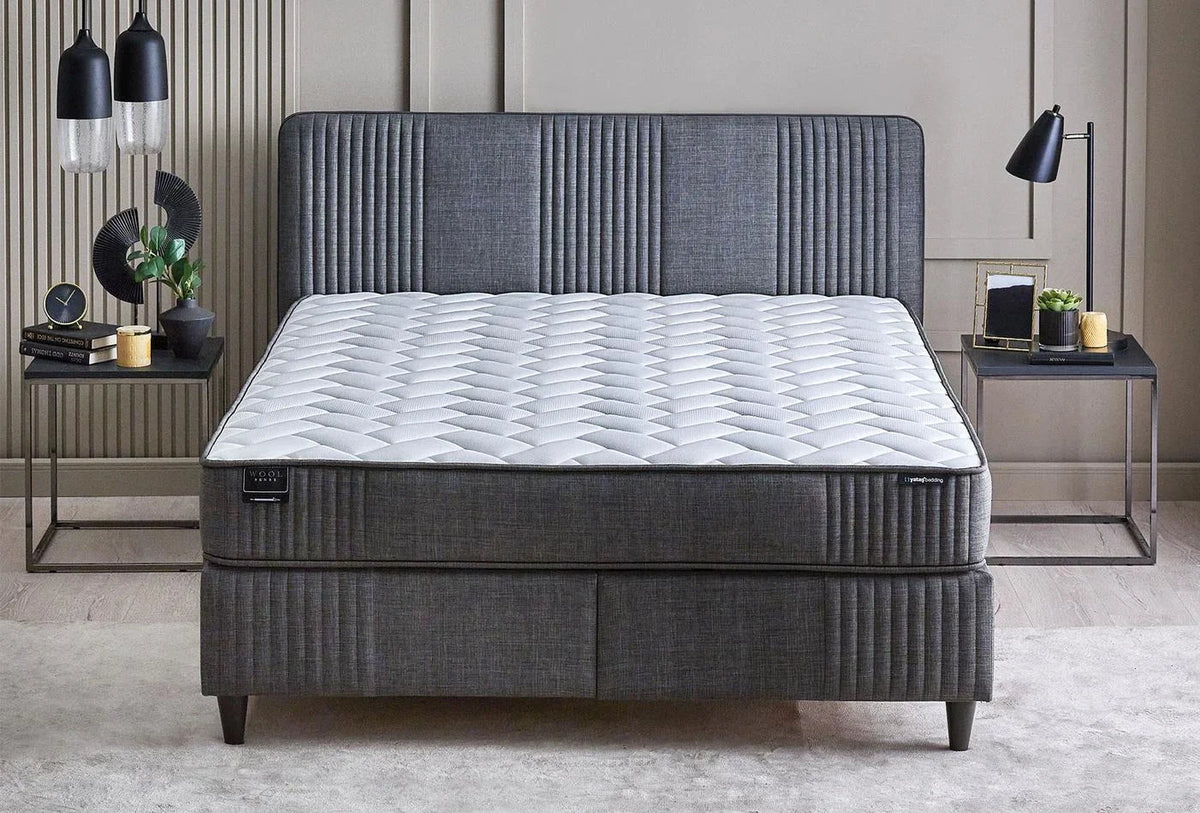 Yatas Bedding | Wool Sense Baza 160x200 Antraciet 3 in 1 Set | Boxspring | Met Opbergruimte