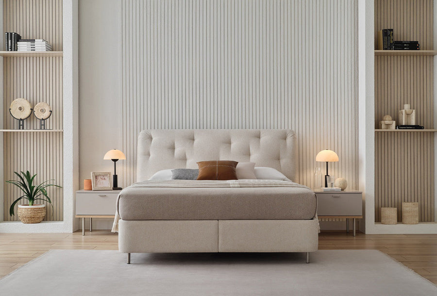 Cante Boxspring met Hoofdbord Beige foto 4