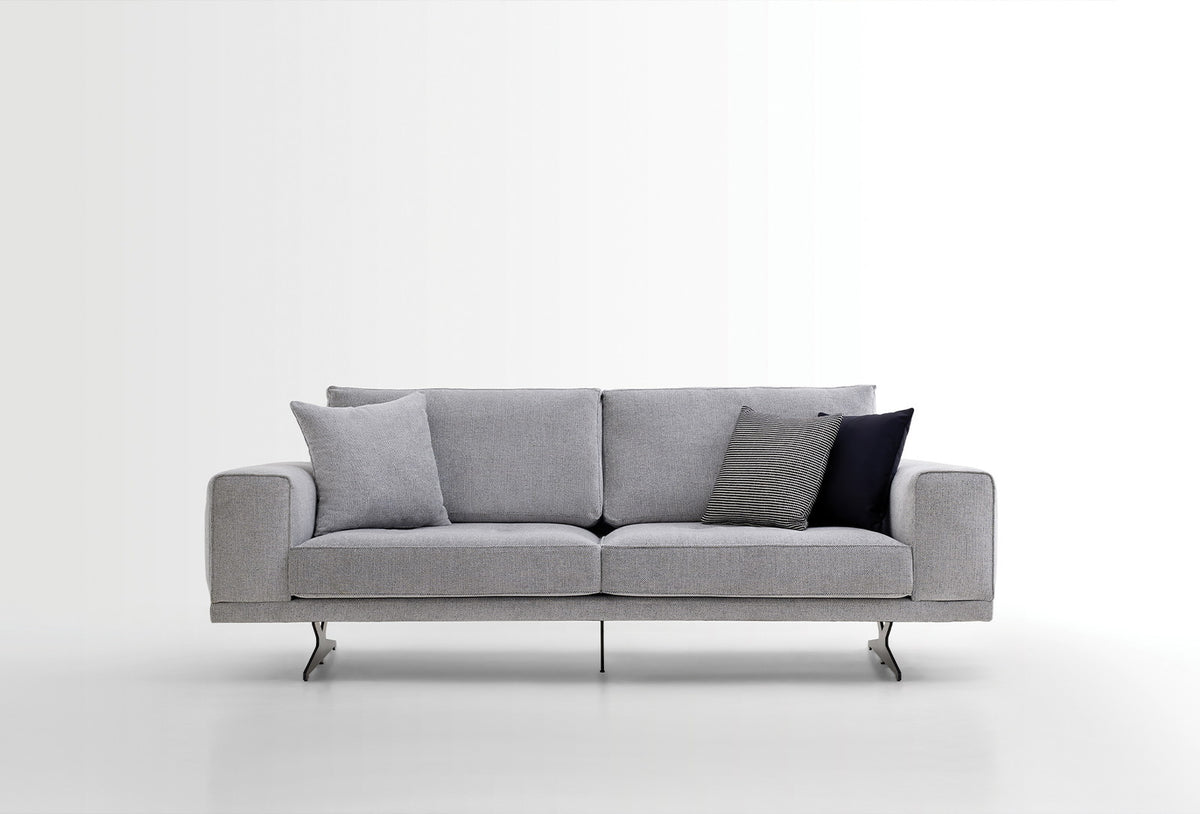 Bold 3-zits Fauteuil, Geweven Stof, Grijs