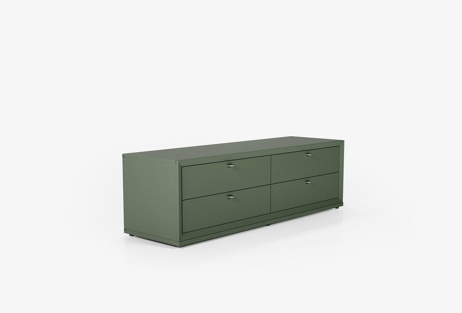 Fit & Flex 4 met Lade met Bedbodem Module - Groen, 160x49 cm (BxH)