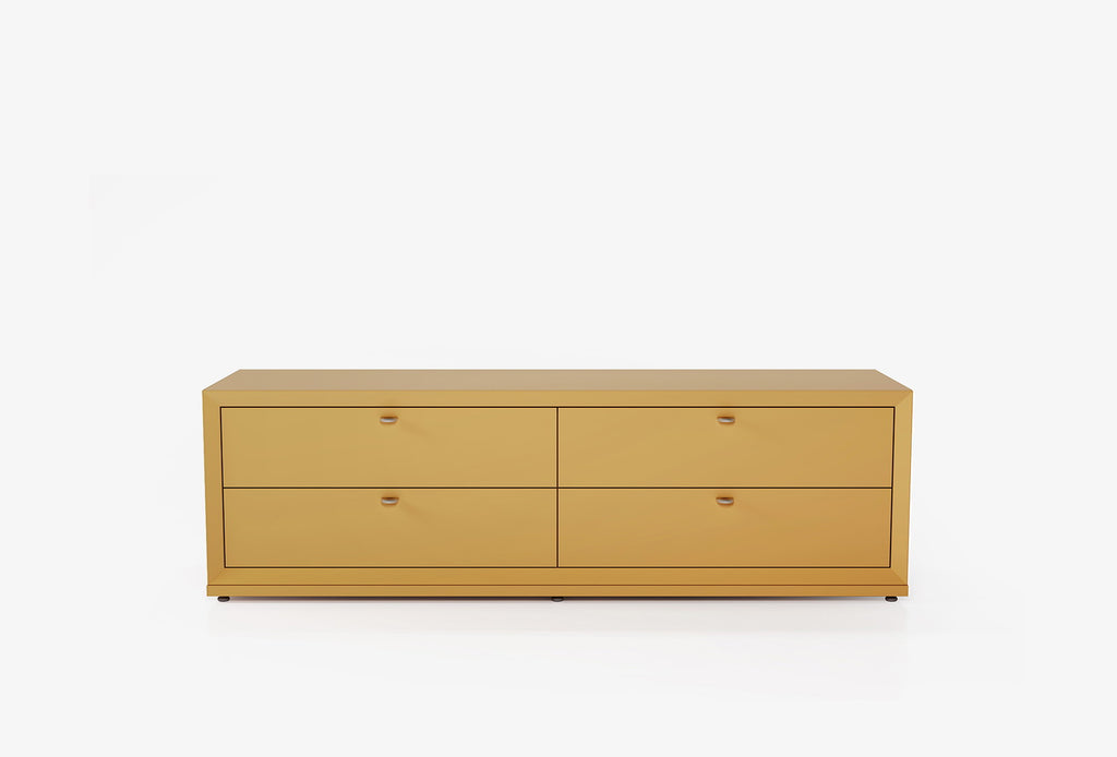 Fit & Flex 4 met Lade met Bedbodem Module - Geel, 160x49 cm (BxH)