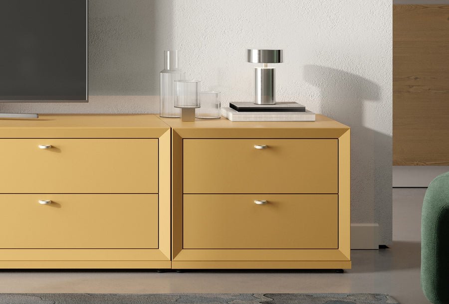 Fit & Flex 2 met Lade met Bedbodem Module - Geel, 60x49 cm (BxH)