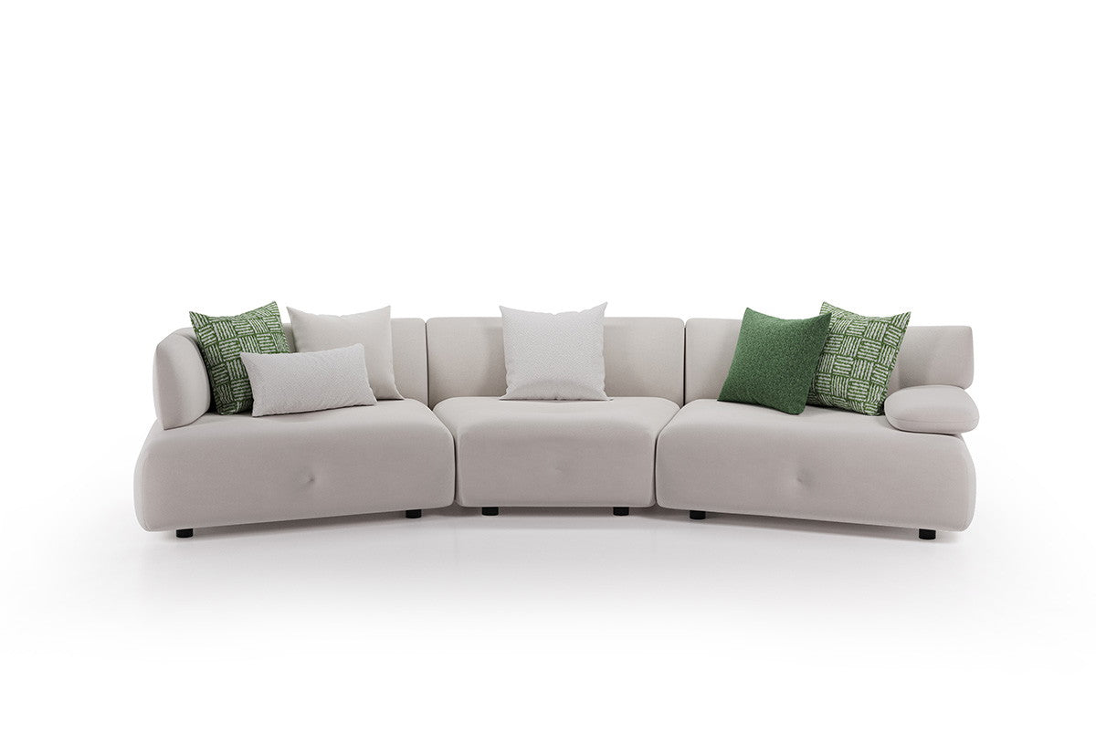 Block Visions Modulaire Hoek Fauteuil, Huisdiervriendelijk - Fluweel, Crème