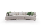 Block Visions Modulaire Hoek Fauteuil, Huisdiervriendelijk - Fluweel, Crème