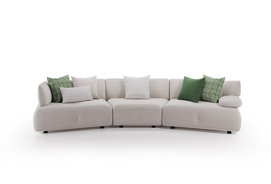 Block Visions Modulaire Hoek Fauteuil, Huisdiervriendelijk - Fluweel, Crème