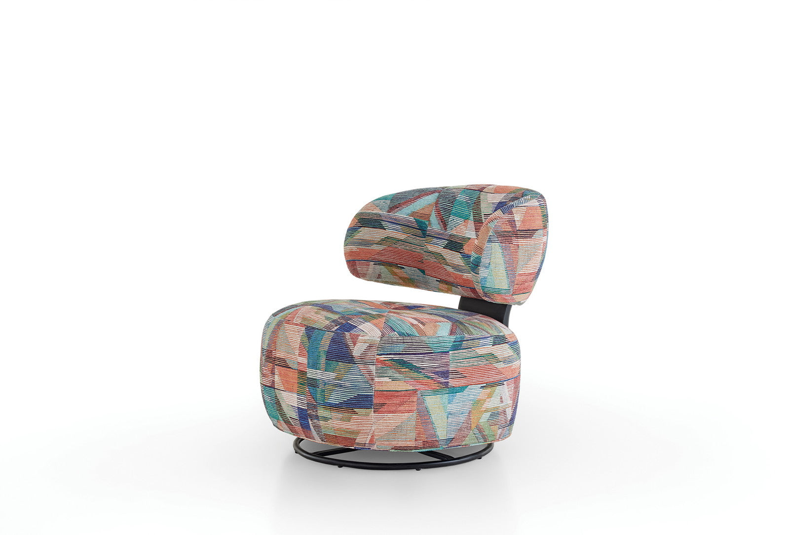 Soho Fauteuil - Draaibaar met Poten, Geweven Stof, Paars Khaki