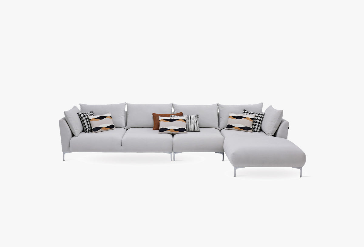 Mayfair Hoek Combinatie 2, Fluweel, Wit