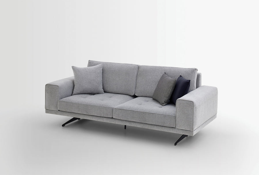 Bold 3-zits Fauteuil, Geweven Stof, Grijs