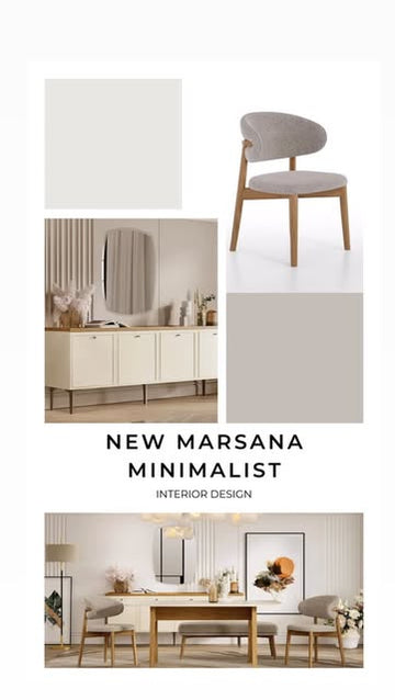 Nieuwe Marsana collectie in minimalistische stijl met stoel en dressoir