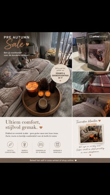 Pre autumn sale bij Ela Wonen met beddengoed van Yatas Bedding
