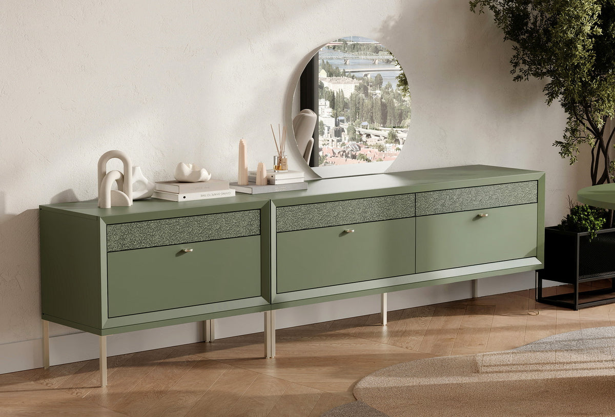 Fit & Flex 4 met Lade met Poten Module - Groen, 160x67 cm (BxH)