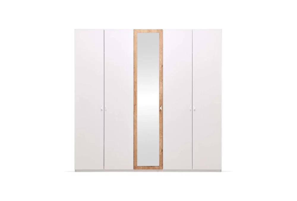 Polka 5-deurs kledingkast wit